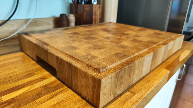 EXTRA LARGE SOLID Oak End Grain Butcher Block 6cm With Juice Groove And ...