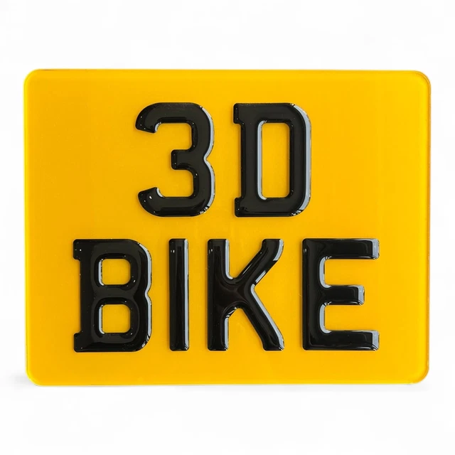 7x5 Custom Text Track Day Number Plate - Yellow, Reflective Acrylic, For Motorcycle, Grafix Giant