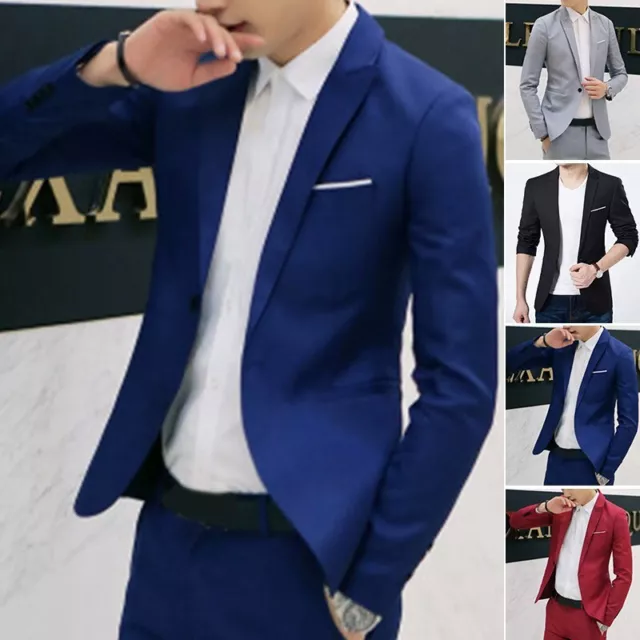 Jacket Suit Coat Men's Formal Casual Cotton blends Stylish Slim Suitable