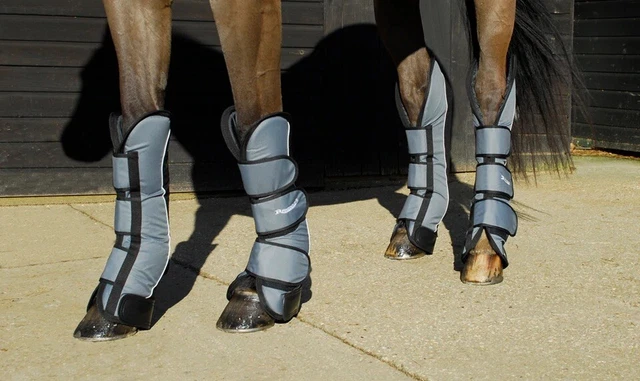 Rhinegold Elite Ripstop Full Length Travel Boots Silver/black Size: Pony,Cob,Ful