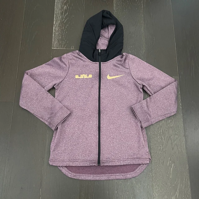 Nike Hoodie Boys Large Purple Lebron James 23 Basketball Sweatshirt Activewear