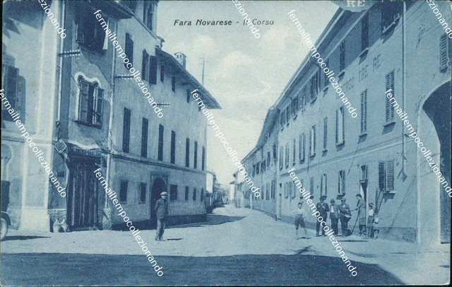 bt69 cartolina  fara novarese il corso 1929 provincia di novara