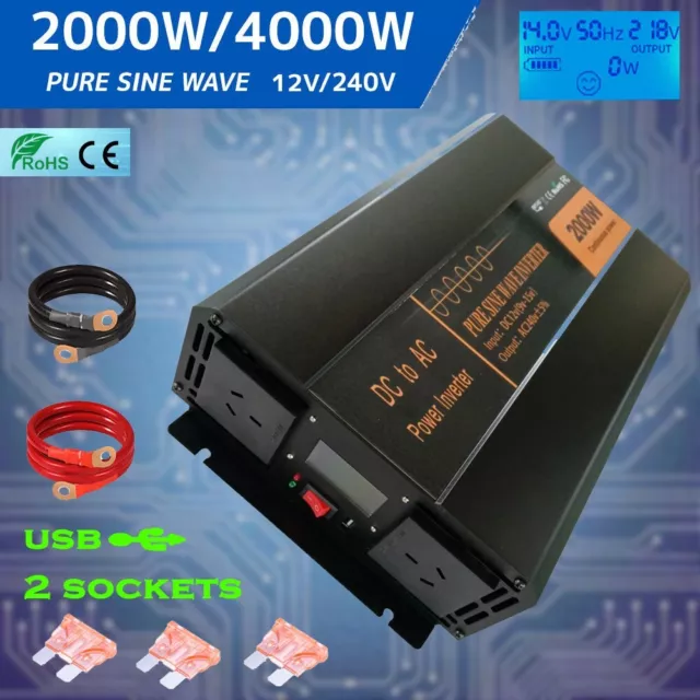 3000W Heavy-Duty Mobile Power Inverter, 4AC/2 USB
