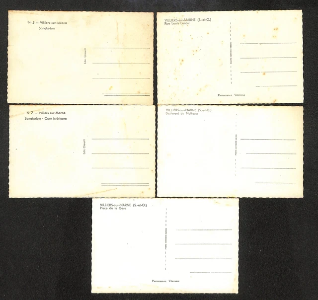 94 - Lot 5 CPSM VILLIERS SUR MARNE - see scans & descriptions 2