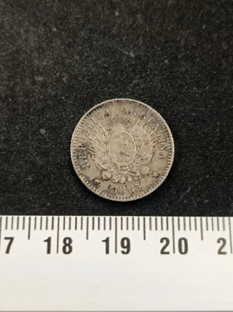 Piece 10 Centavos 1883 Argentine En Argent - Ref11382J