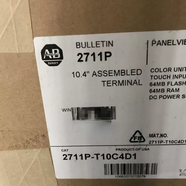 Sealed Allen-Bradley Panelview Plus 2711P-T10C4D1 10.4" Color AB 2711PT10C4D1