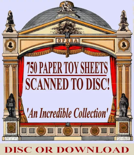 ☆ 750 VINTAGE PAPER TOYS & MODELS ☆ PRINTABLE CUT-OUT SHEET IMAGES ☆ Vols 1-3 ☆