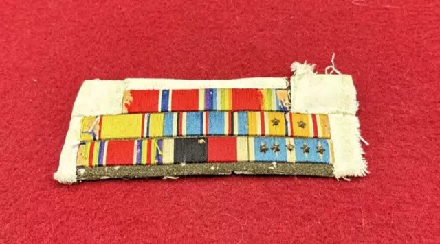 Post WWII/2 US Army 8 place foreign made custom ribbon bar on white for the Army