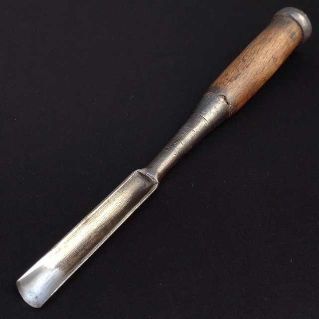 Ancienne Gouge De Sculpteur, ébéniste, Acier Et Bois, Estampillée, Suède