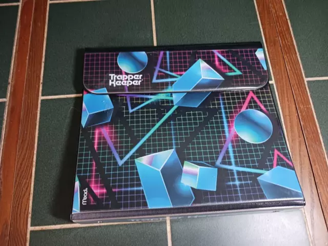 Trapper Keeper Portfolio Binder Vintage Geometric Tron Design Excellent