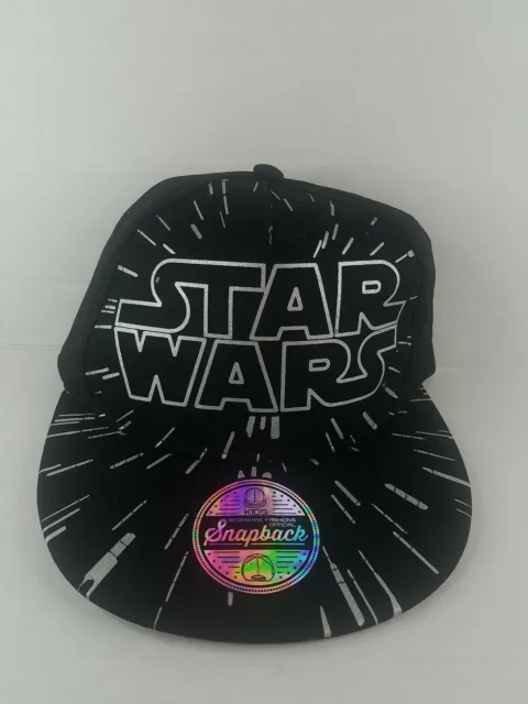 New w/Tags Disney Star Wars Kids Flat Black Galaxy Light Speed Snapback Cap 