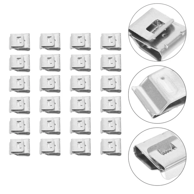 30 Pcs Stainless Steel Cable Clips Photovoltaic Cable Clamp Frame Holder Trailer