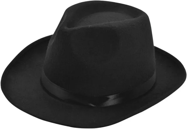 BRISTOL NOVELTY BH627 Wool Felt Gangster Hat, Mens, Black, One Size £8. ...