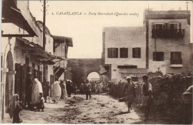 CPA AK CASABLANCA Porte Marrakech Arab Quarter MOROC (23958)