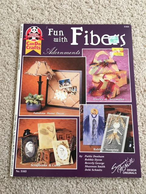 Libro de instrucciones de adornos ""Fun with FIBERS"" Can Do Crafts, Suzanne McNeill