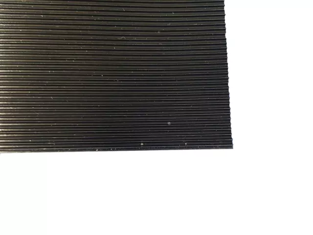 Rubber Mat Sheet 3mm Thick Black Fine Ribbed Ridged Grooved Lining Squares  Pad