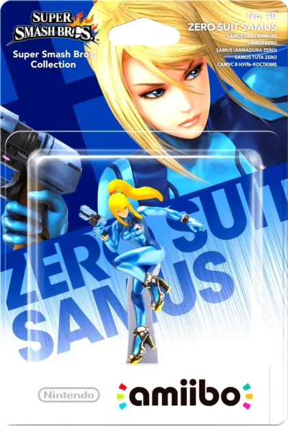 Nintendo Amiibo - Zero Suit Samus - No. 40 - Super Smash Bros. Collection - Neu