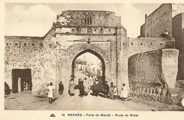 Cpa Photo Maroc Meknes Porte Du Mellah Route De Rabat