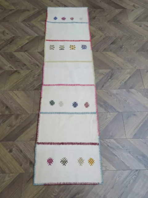 A SPLENDID OLD HANDMADE AZERBAIJAN ORIENTAL PACHWORK KILIM (207 x 50 cm)+