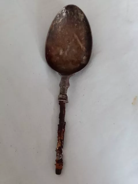 Vintage/Antique British Army Silver& Silver Plated Spoon With Iron Handle Broken