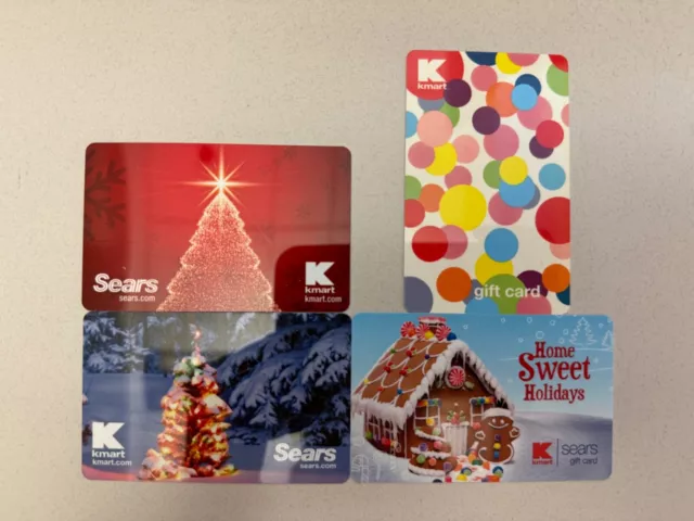 SEARS & KMART lot of 12 different new & used collectible gift cards 3