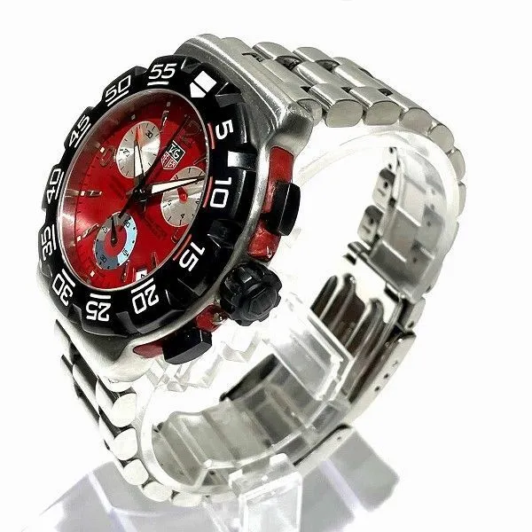 Tag Heuer Formula 1 CAC1112 Quartz Chronograph Watch Men's Red Date Round Dial