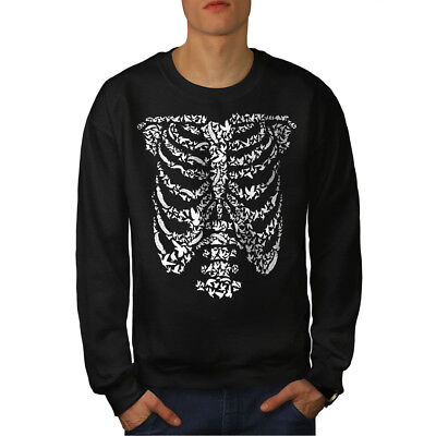 Wellcoda Art Skeleton Bones Skull Mens Sweatshirt,  Casual Pullover Jumper