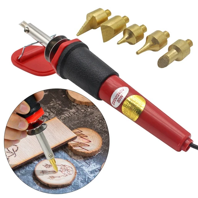 Pyro graphie Markierung Holz brennender Stift-Kit Lötkolben kopf Set Schablone