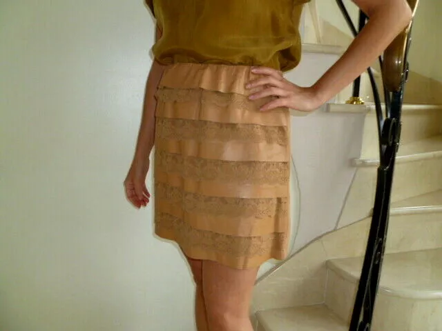 Jupe cuir et dentelle online