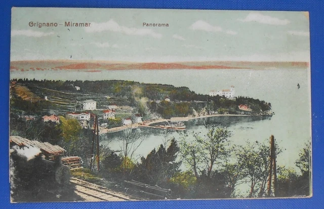 Cartolina Grignano Miramar 10 cent. di corona