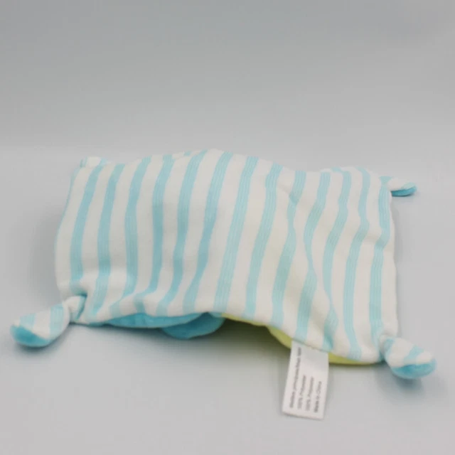 Doudou plat ours lapin gris bleu vert rayé si mignon Simba Toys - 27003