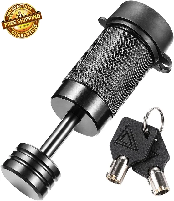 Trailer Tongue Coupler Lock, Dia 1/4 Inch, 7/8 Inch Span Fits Latch-Type Coupler