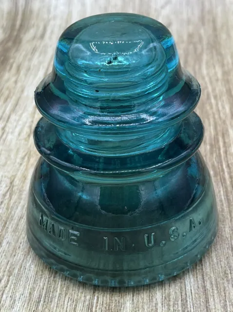 Glass Insulator - CD 154 Hemingray -42 Good Condition Aqua Blue Antique