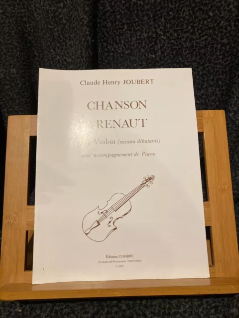 Claude Henry Joubert Chanson de Renaut pour violon et piano partition Combre