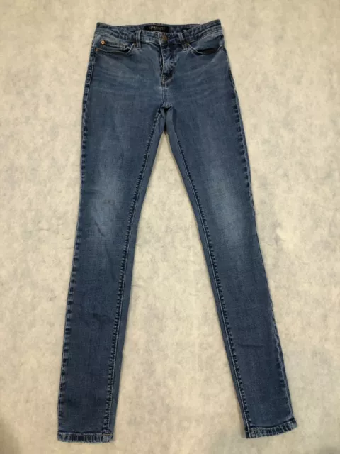 Jeanswest Size 8 Blue Womens Denim Jeans Zip Mid Rise Skinny Stretch
