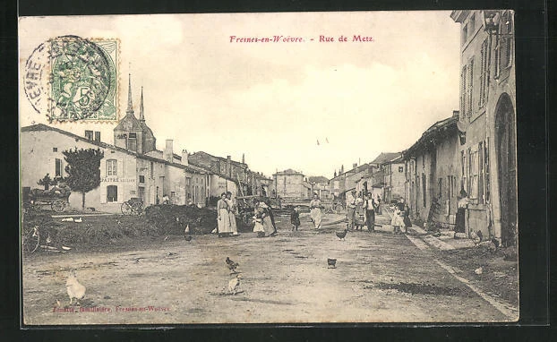 CPA Fresnes-en-Woevre, Rue de Metz, vue de la rue 1907