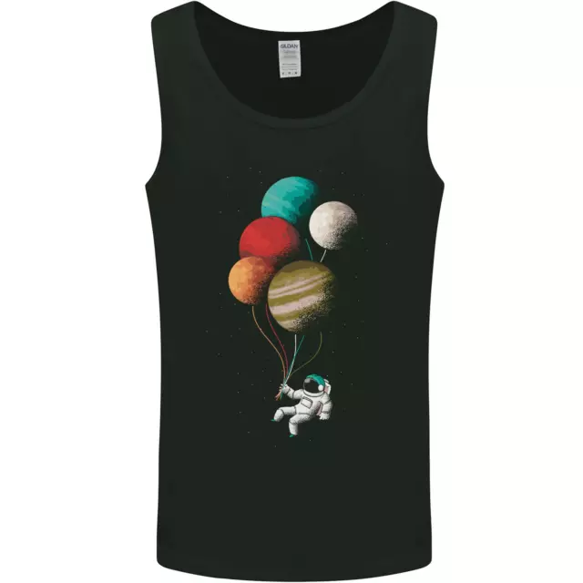 An Astronaut With Planets as Balloons Space Mens Vest Tank Top