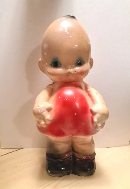 Vintage 1930s Composition Kewpie Girl Carnival Prize Doll 14 1/2 Tall