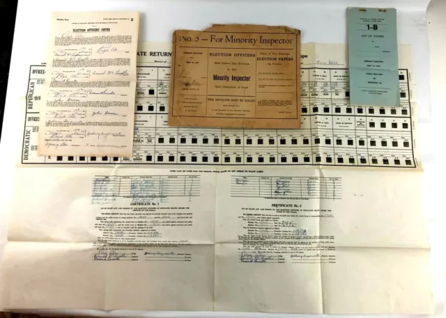 1953 Minority Inspector Primary Election Luzerne Co PA Wyoming Borough Voter Lot