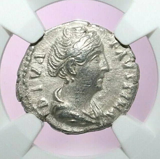 NGC Ch VF ROMAN COINS FAUSTINA Sr. AD 138-140/1. AR Denarius. A771