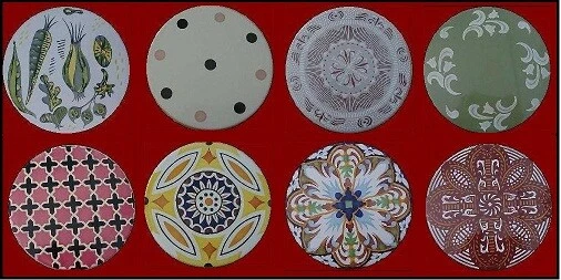 Colecion Ceramica,  Fabricada En 1921, (8,Piezas)