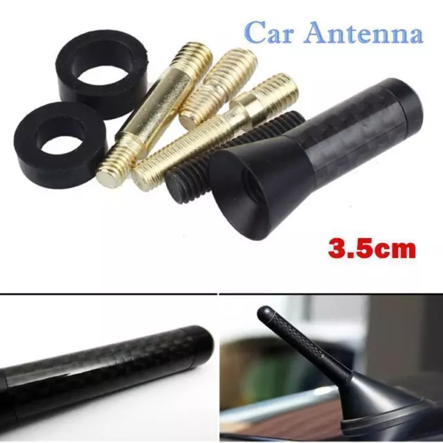 Kurzstab MINI Auto Antenne 3,5cm Carbon Look Kohlenfaser Stabantenne Radio