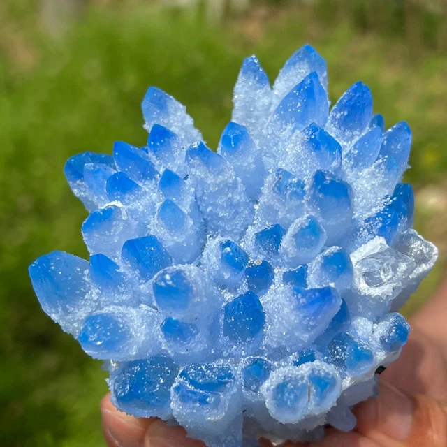 347G New Find sky blue Phantom Quartz Crystal Cluster Mineral Specimen Healing 3