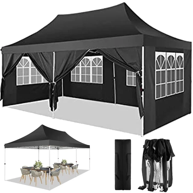 Faltbare Pavillon 3x3m-3x6m Festzelt Gartenpavillon Partyzelt Pop Up Wasserdicht