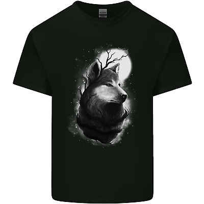 Full Moon Wolf Werewolves Wolves Mens Cotton T-Shirt Tee Top