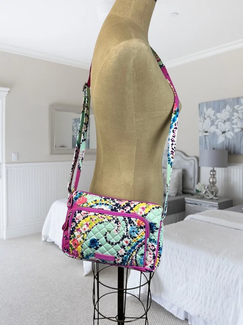 VERA BRADLEY Wildflower Paisley Iconic RFID Little Hipster Crossbody Bag Purse