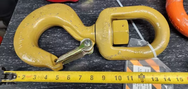 Crosby 1048868 L-322AN 11 Ton Forged Steel Alloy Swivel Hook w/ Latch USA Made