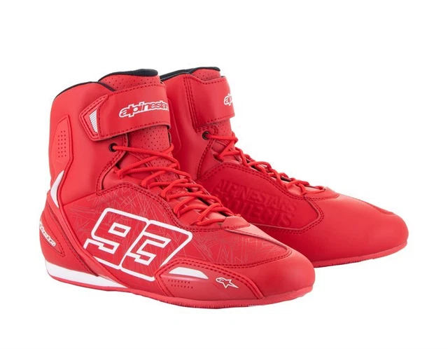 Alpinestars Austin Riding Shoes Bright Rouge Blanc Botte - Nouveau! Livr.