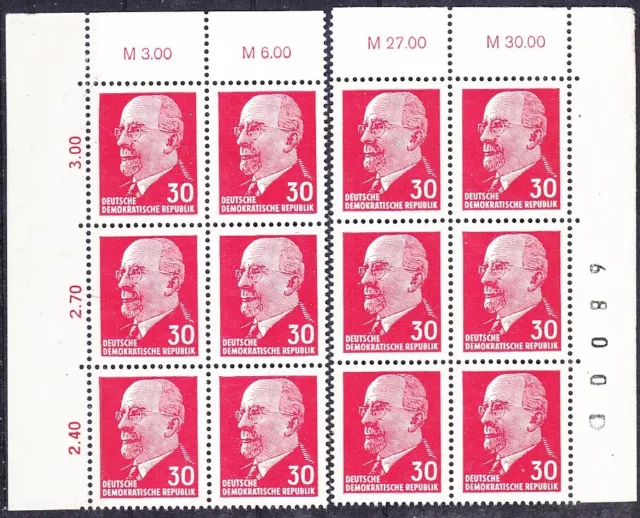 Briefmarken DDR Mi Nr. 935 XxI 4xOR3 BZN Bf1   W. Ulbricht  **