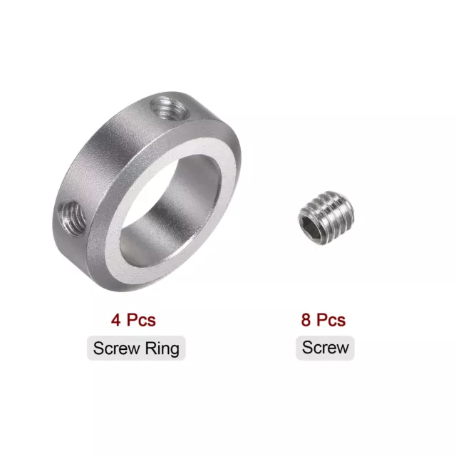 4pcs 20mm Bore Set Screw Shaft Collars Aluminum Alloy, 32mm OD, 10mm Width 3